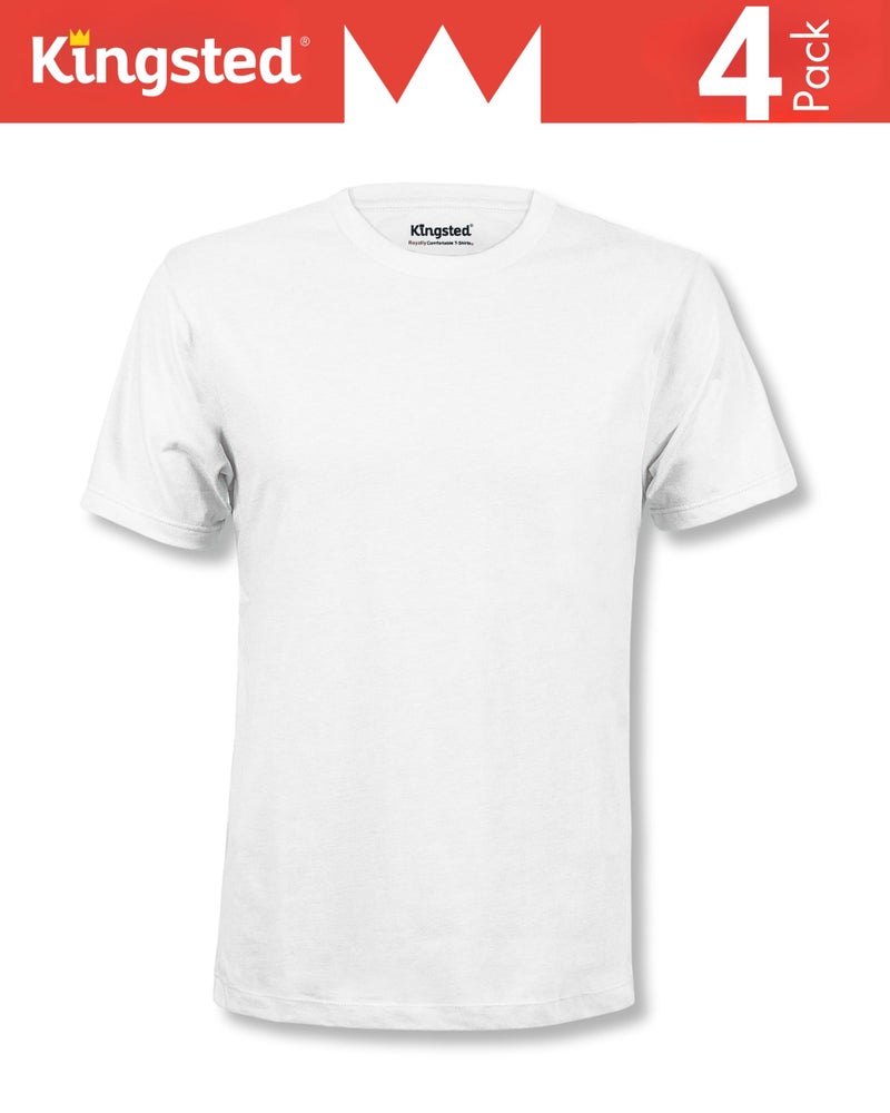 Kingsted Mens Short Sleeve Crew Neck T-Shirts Pack - Premium Cotton Blend - Comfortable Casual Plain Tees (Everyday, Medium) - Image 2